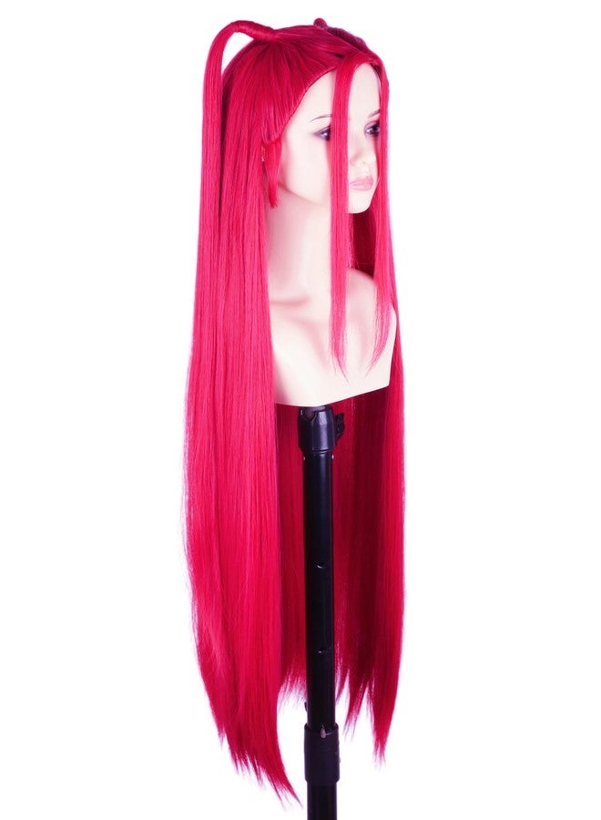 LeMarnia 24-inch Red Long Double Ponytail Wig Anime Cosplay Wigs for Girls Halloween Costume Wig - Image 3